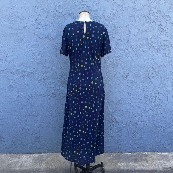 Vintagte 90s Maxi Dress Size 14 petite large Retro Liz Claiborne - Picture 6 of 9
